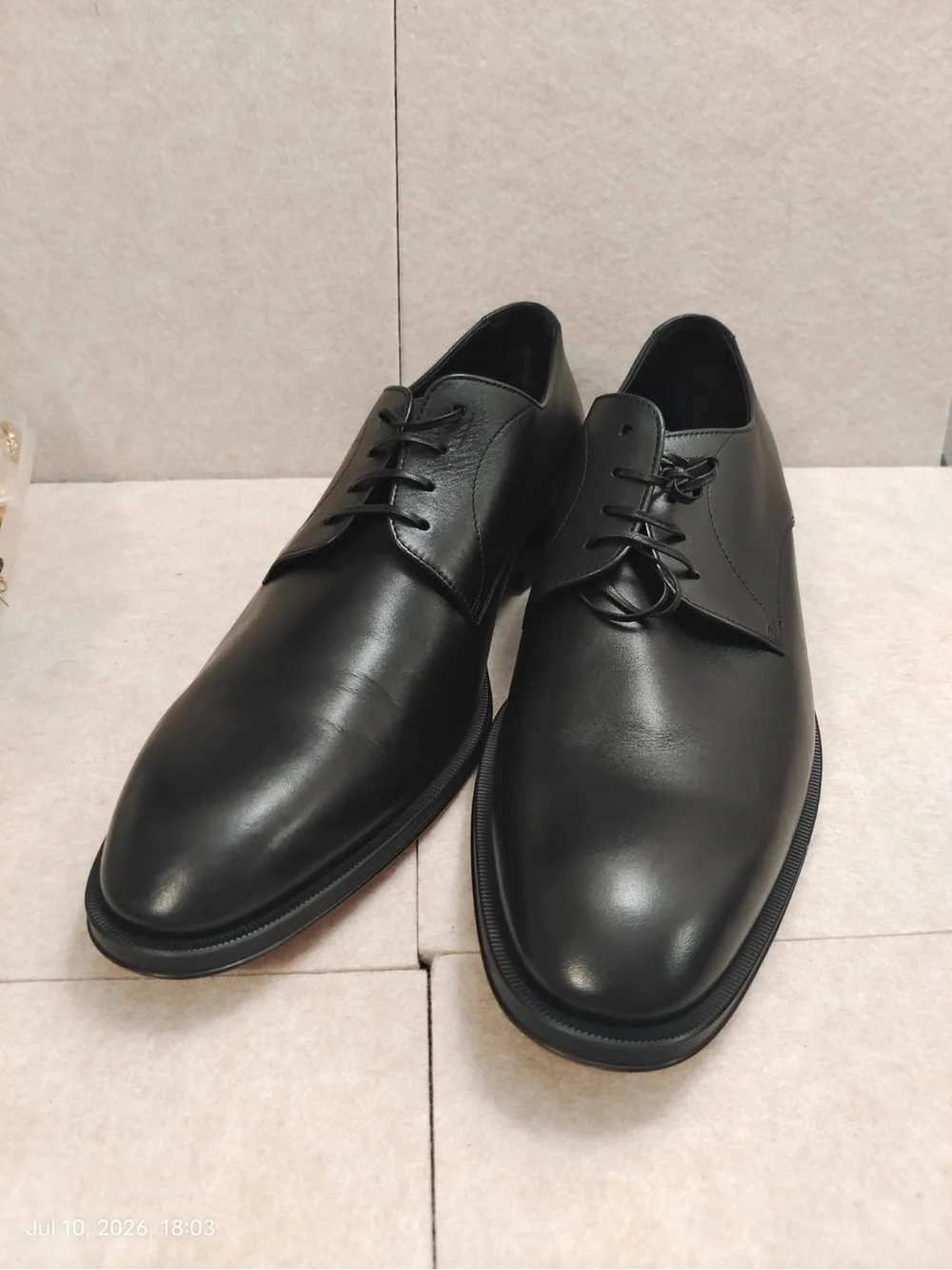 NWOB BOSS Derrek Mixed Finish Plain Toe Derby Men's Shoes Size 10 Made In Italy